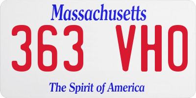 MA license plate 363VH0