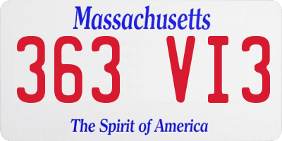 MA license plate 363VI3