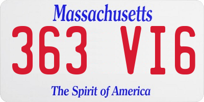 MA license plate 363VI6