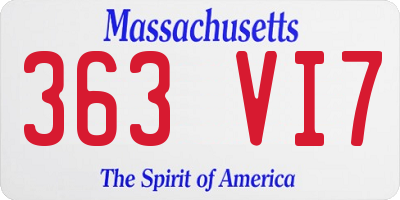 MA license plate 363VI7