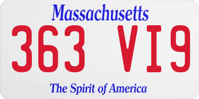 MA license plate 363VI9