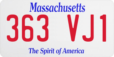 MA license plate 363VJ1