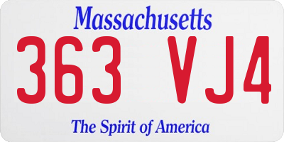 MA license plate 363VJ4