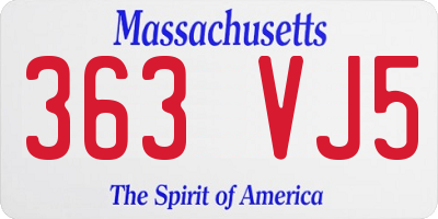 MA license plate 363VJ5