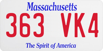 MA license plate 363VK4