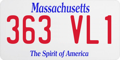 MA license plate 363VL1
