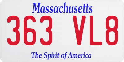 MA license plate 363VL8