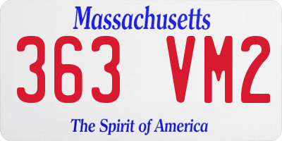 MA license plate 363VM2