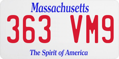 MA license plate 363VM9