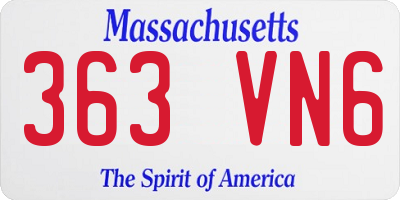 MA license plate 363VN6