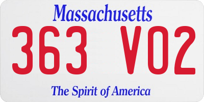 MA license plate 363VO2