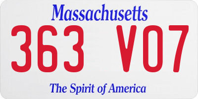MA license plate 363VO7