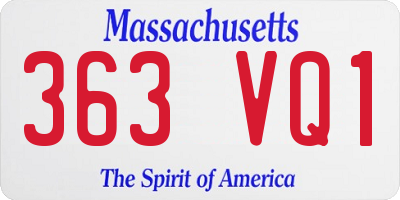 MA license plate 363VQ1