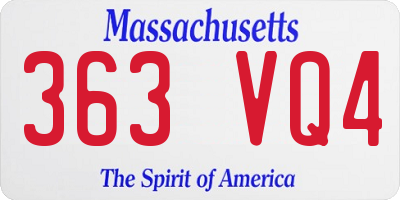 MA license plate 363VQ4