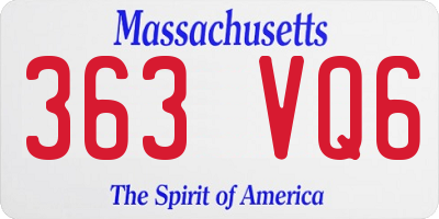 MA license plate 363VQ6