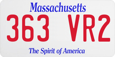 MA license plate 363VR2