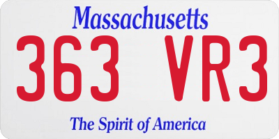 MA license plate 363VR3