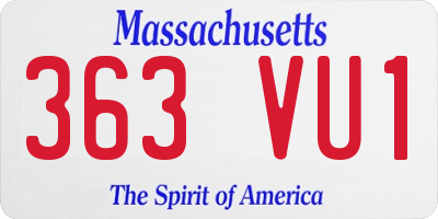 MA license plate 363VU1