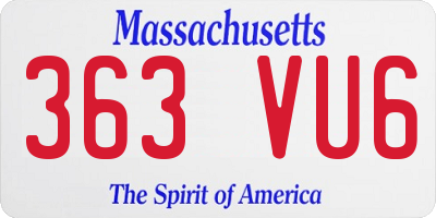 MA license plate 363VU6