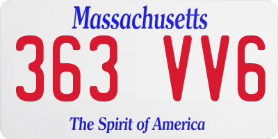 MA license plate 363VV6
