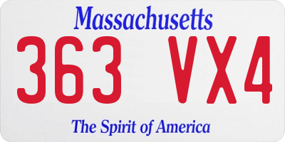 MA license plate 363VX4