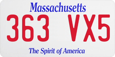 MA license plate 363VX5