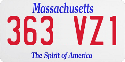 MA license plate 363VZ1