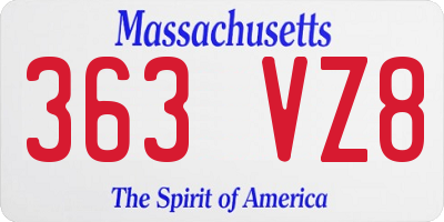 MA license plate 363VZ8