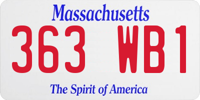 MA license plate 363WB1