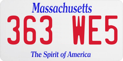 MA license plate 363WE5