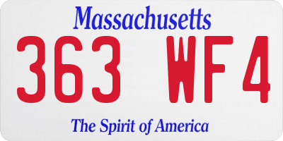 MA license plate 363WF4