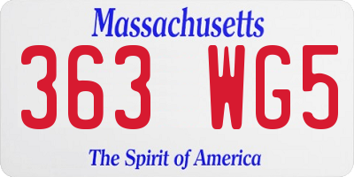 MA license plate 363WG5