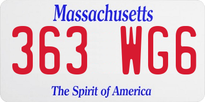 MA license plate 363WG6