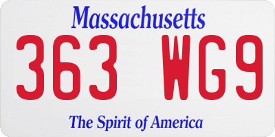 MA license plate 363WG9