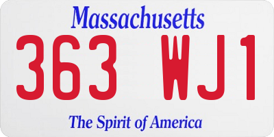 MA license plate 363WJ1