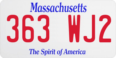 MA license plate 363WJ2