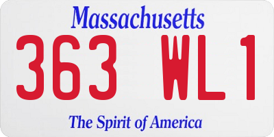MA license plate 363WL1