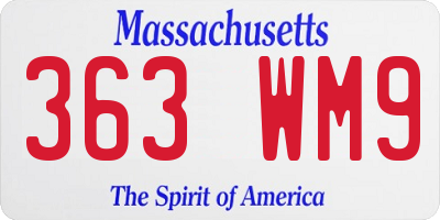 MA license plate 363WM9