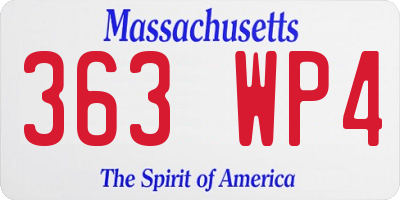 MA license plate 363WP4
