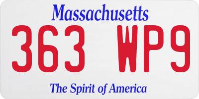 MA license plate 363WP9