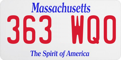 MA license plate 363WQ0