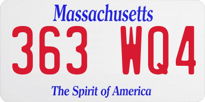 MA license plate 363WQ4