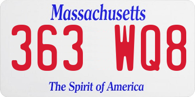 MA license plate 363WQ8