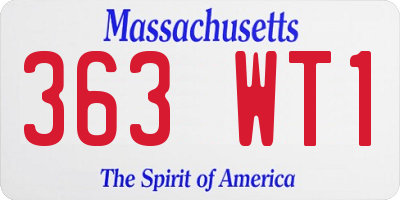 MA license plate 363WT1