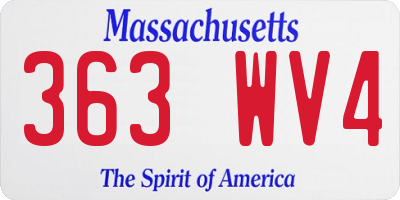 MA license plate 363WV4