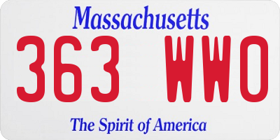MA license plate 363WW0