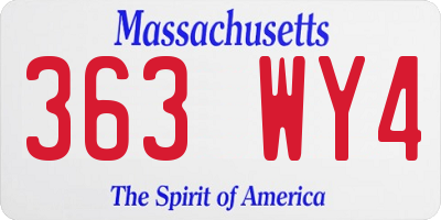 MA license plate 363WY4