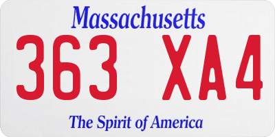 MA license plate 363XA4