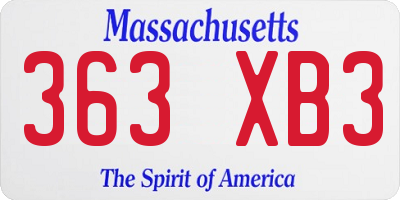 MA license plate 363XB3