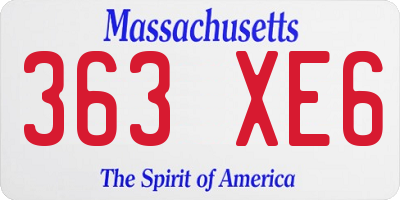 MA license plate 363XE6